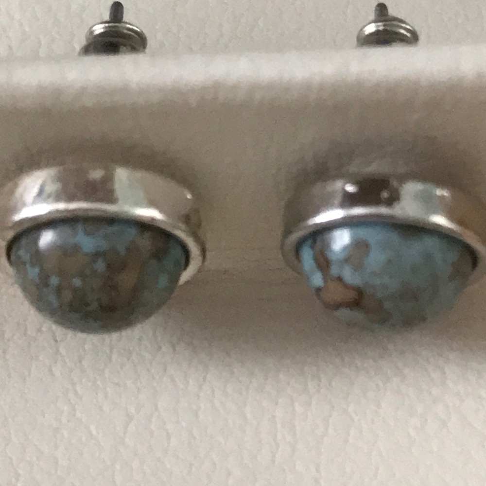 Silver and azurite Stud Earrings.Boutique from Poland. Not ever worn.Really nice